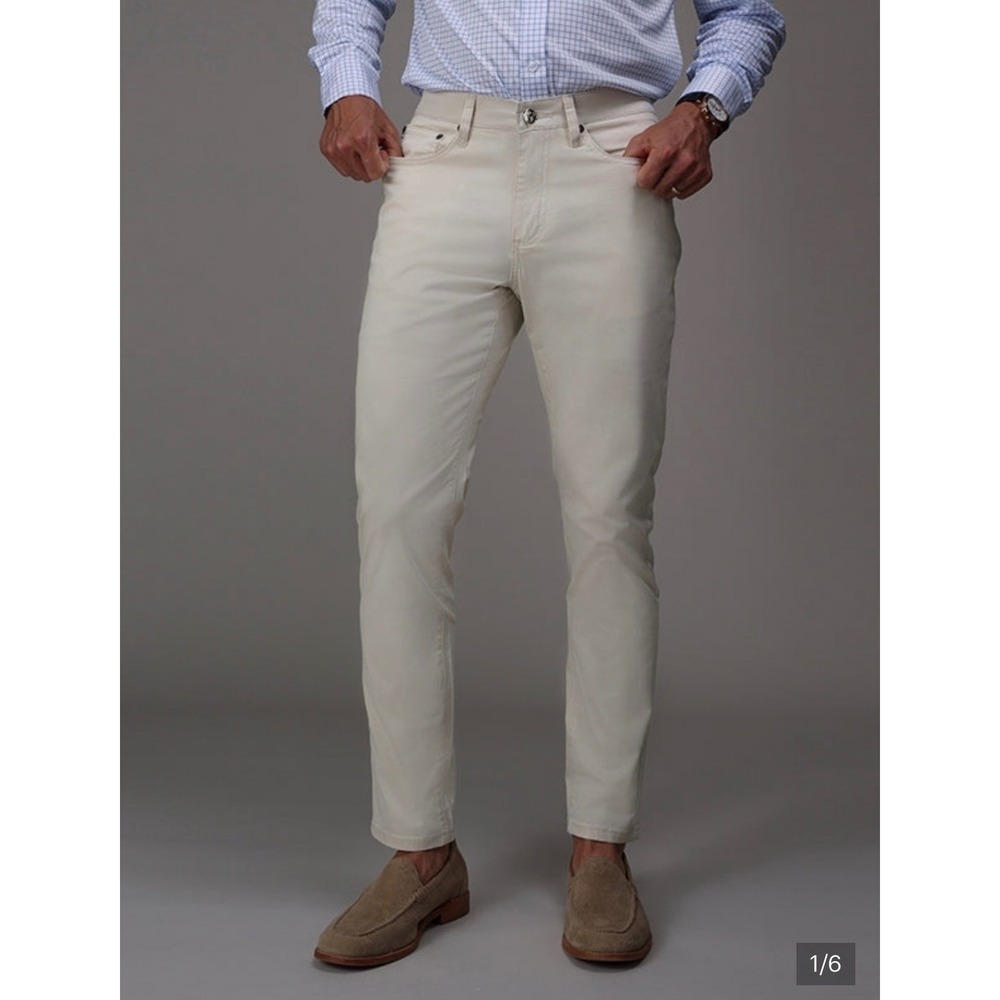 Collars &‎ Co. CEO 5-Pocket Pants Mens 36x30 Stone Cream Off White NWT
